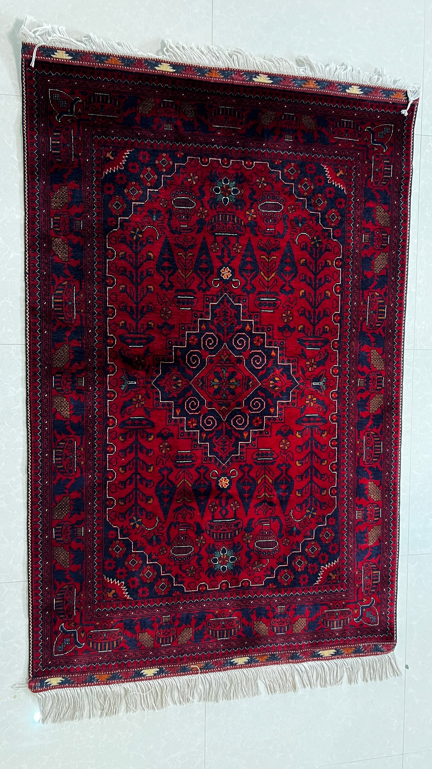 kurk wool rug, traditional Afghan carpet