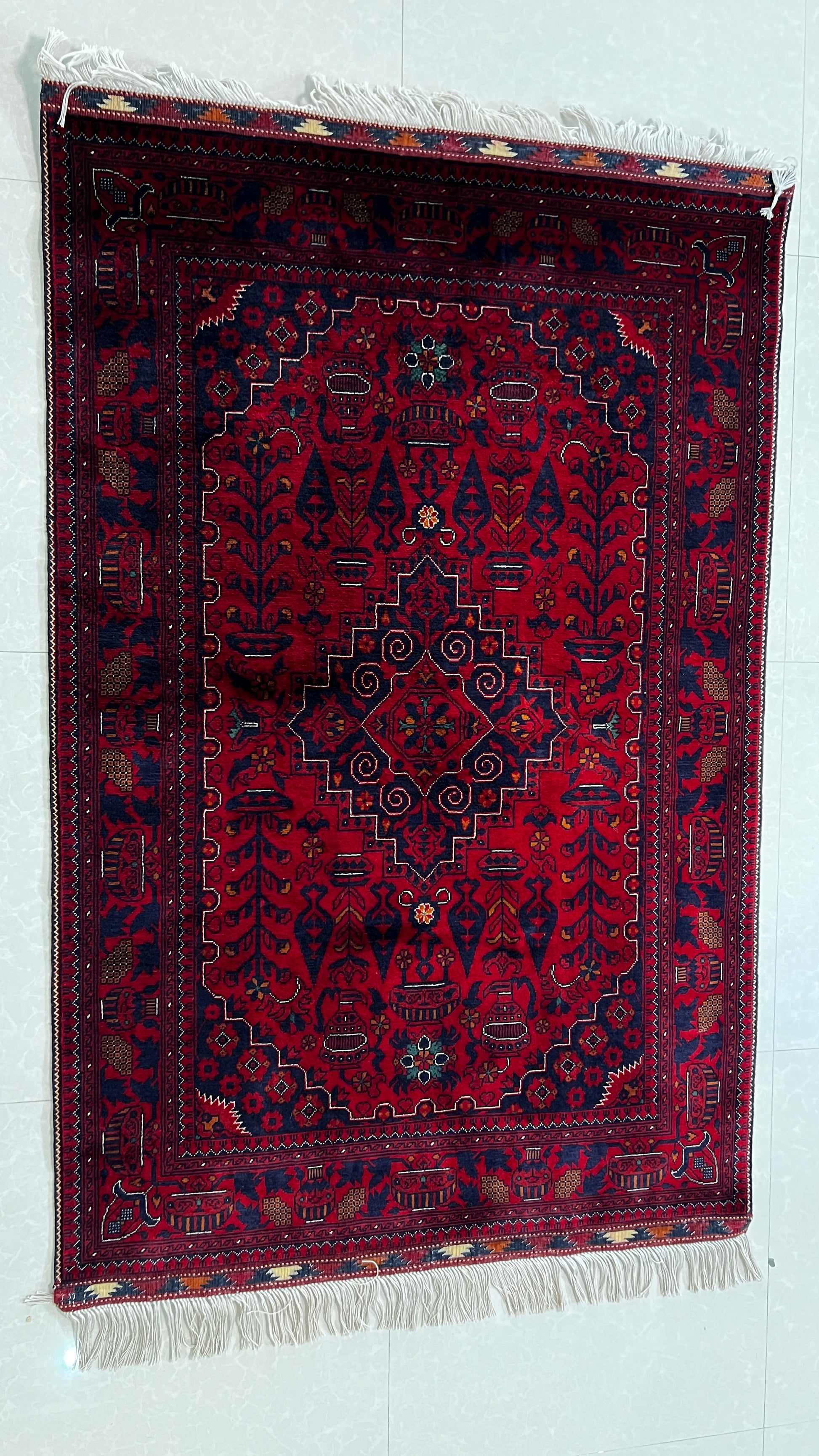 kurk wool rug, traditional Afghan carpet