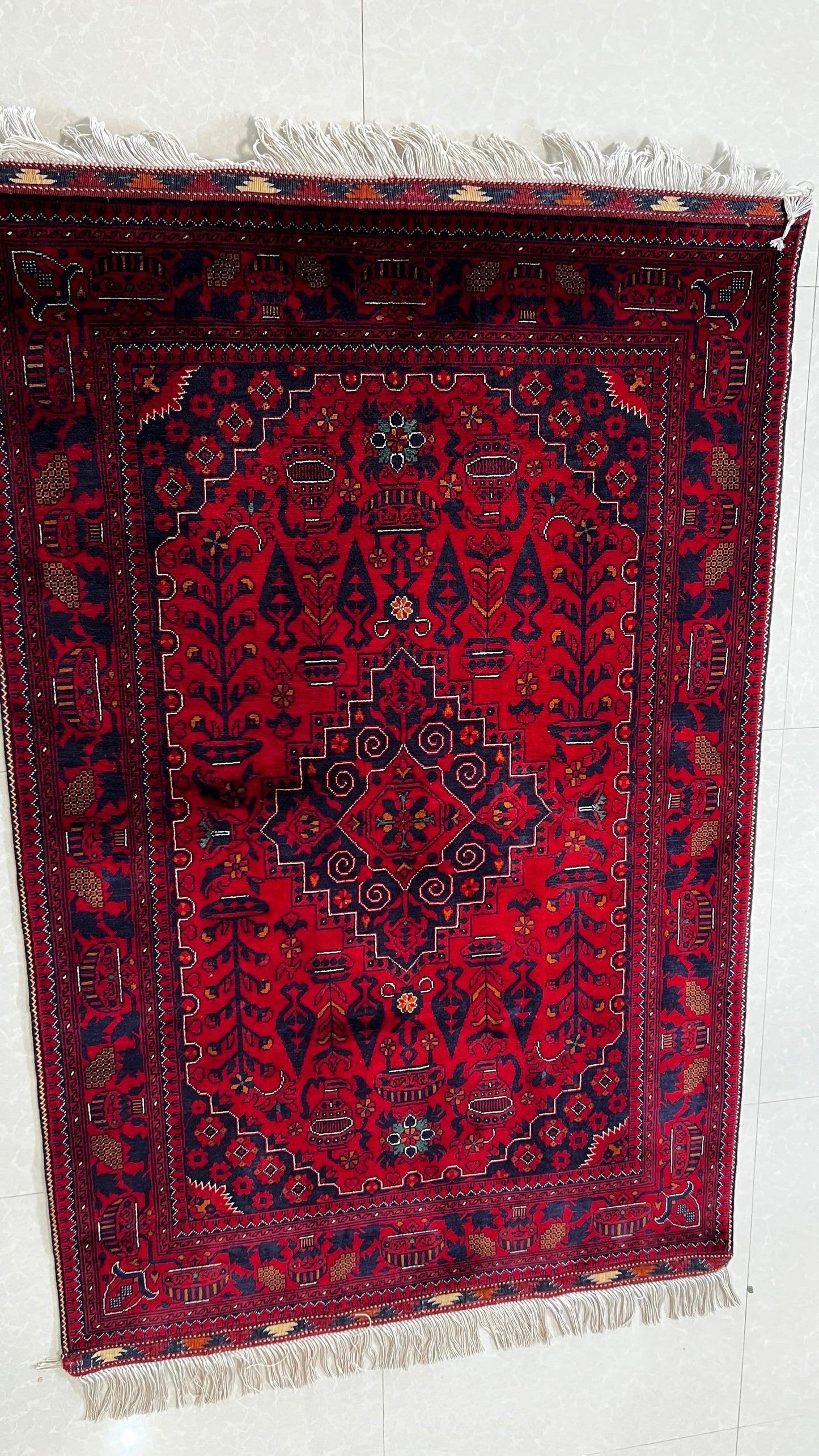 50 raj, soft wool, cotton foundation, tribal motifs, oriental rug, luxury handwoven