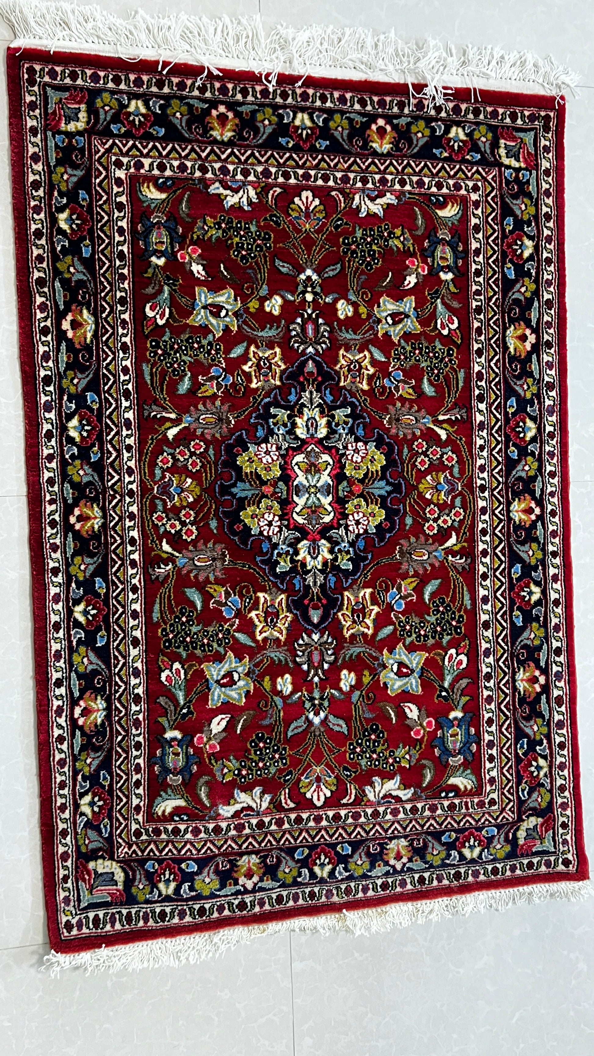 Qom rug, Persian rug, handmade rug, kurk wool rug, medallion design, Lachak Toranj, luxury carpet, Iranian rug, fine knots, collectible Persian rug