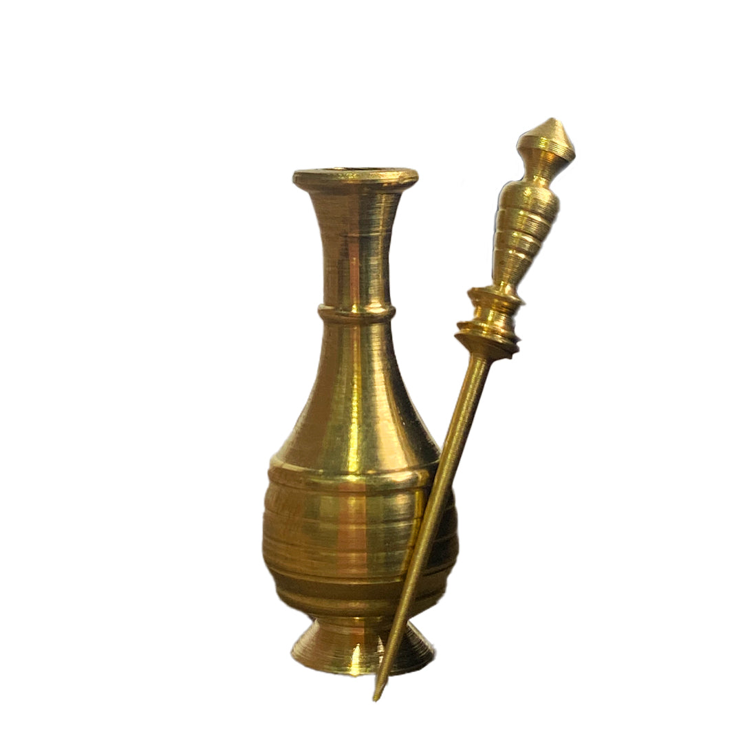 brass-kohl-container, Best natural kohl eyeliner, Brass kohl container with stick, Traditional kohl for smokey eyes, Traditional brass kohl container, Kohl stick applicator