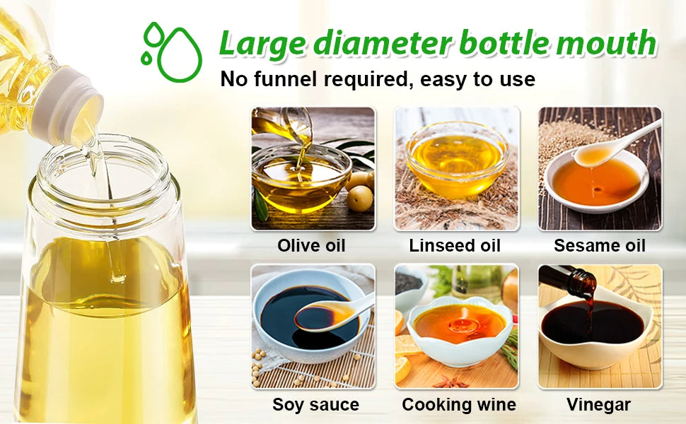 easy to use, olive oil, sesame oil, soy sauce, linseed oil, cooking wine, vinegar, bottle