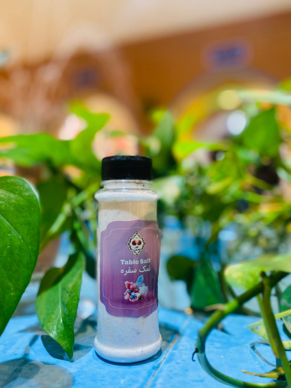 special salt, gourmet salt mix, Persian blue salt, Urmia Lake salt, Jahrom salt, Himalayan pink salt, powdered rock salt, premium salt blend, artisanal salt, natural salt bottle, 150g salt pack, mineral-rich salt