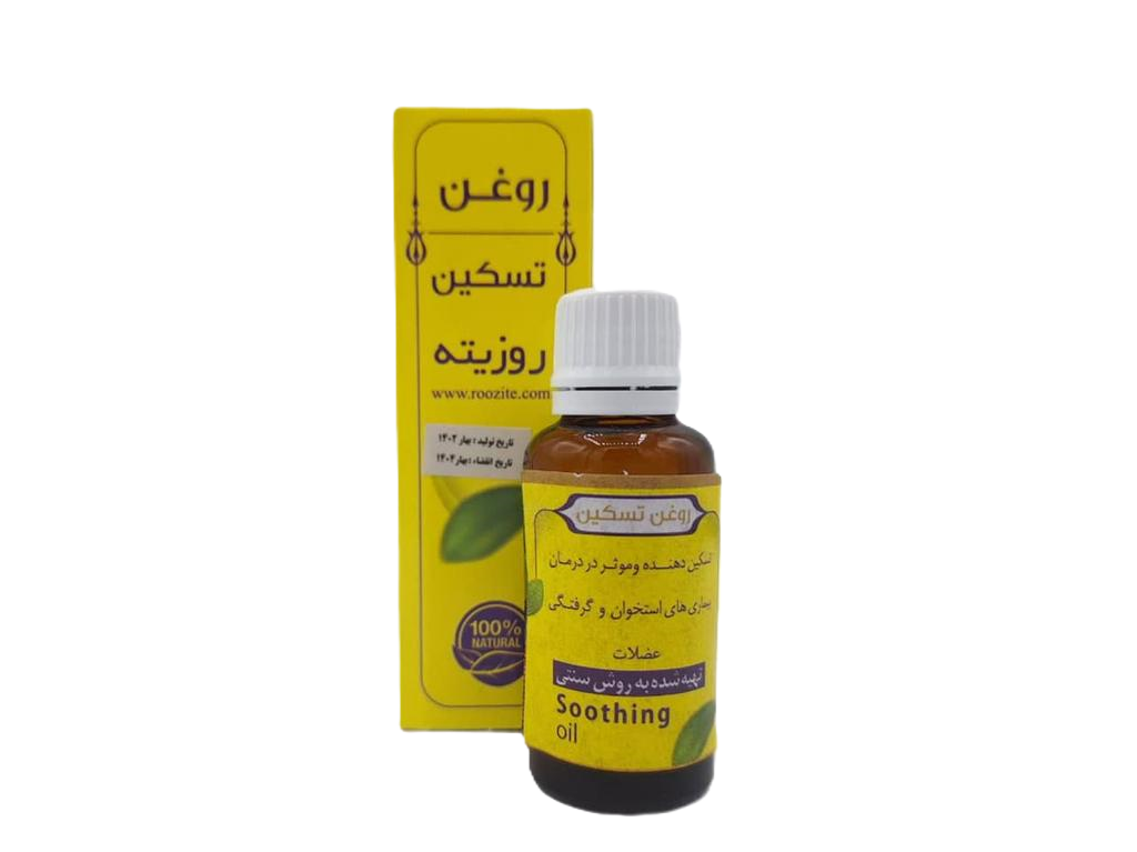 Natural oil bottle for pain relief and muscle cramps