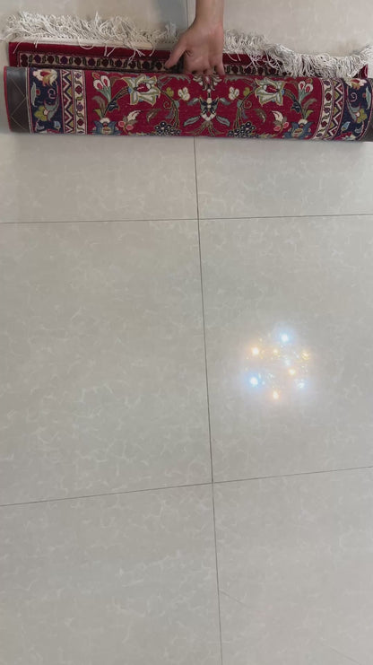 Luxuriöser handgefertigter Ghom-Teppich – Medaillon-Design aus Kurk-Wolle