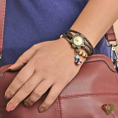 wristwatch with turquoise
